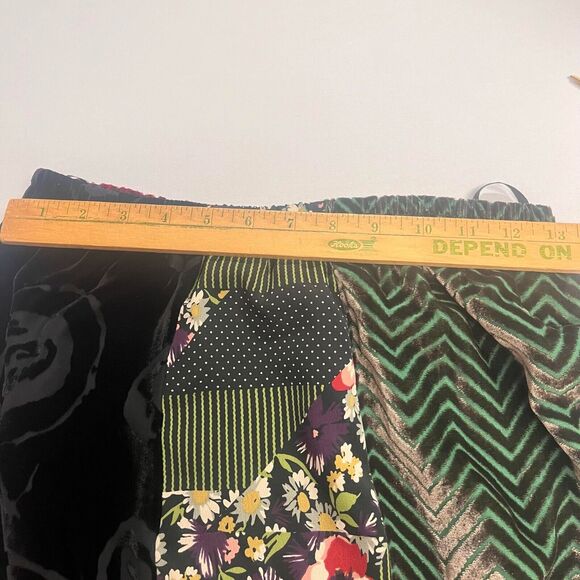 Vtg Koos of Course y2K Women Velvety Stretchy Skirt Medium Boho Patch Pattern - Picture 3 of 6